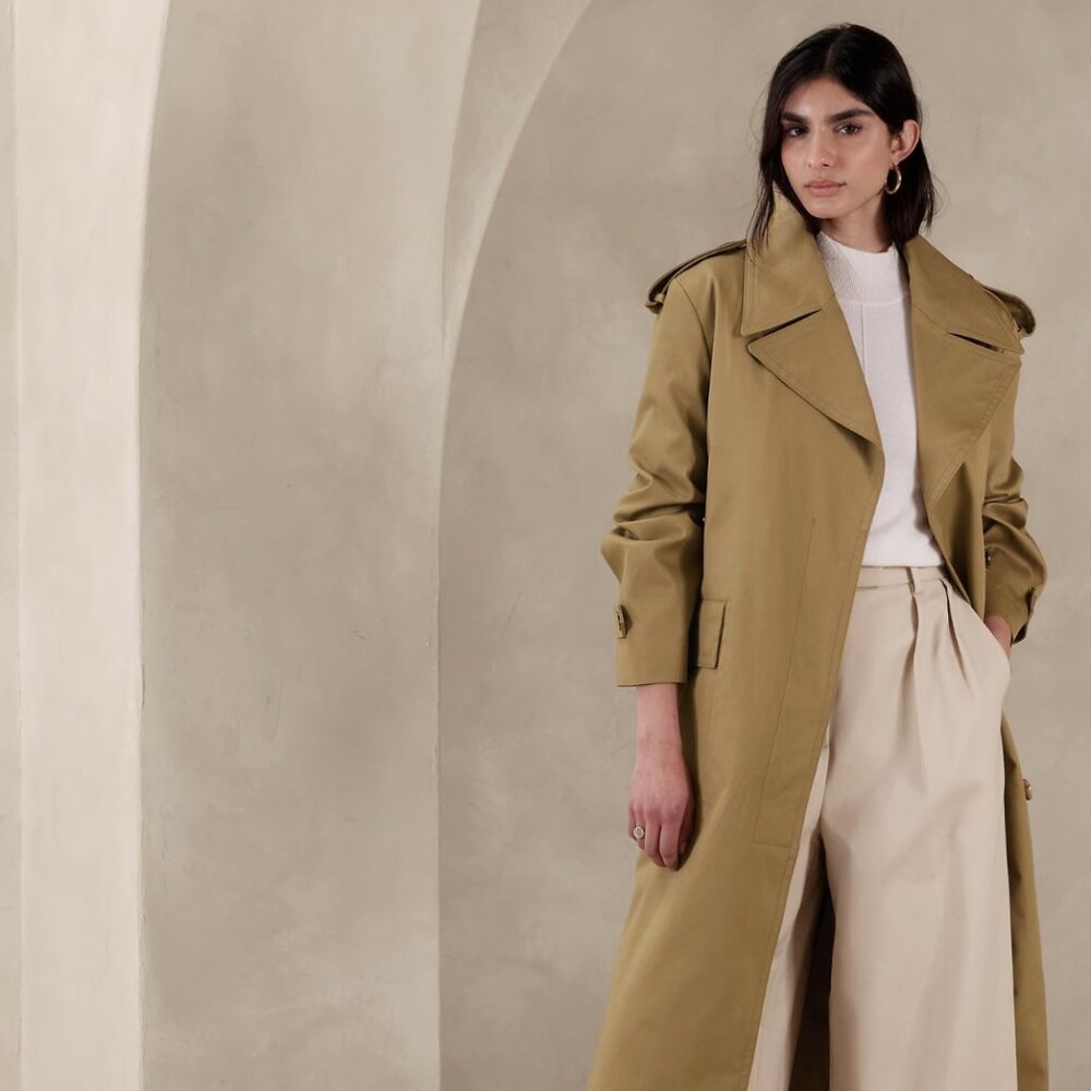 NWT Banana Republic Timeless Trench Coat in British Khaki Size XS